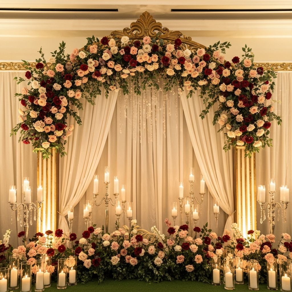 Floral wedding backdrop