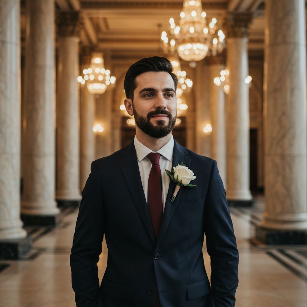 Groom in elegant suit